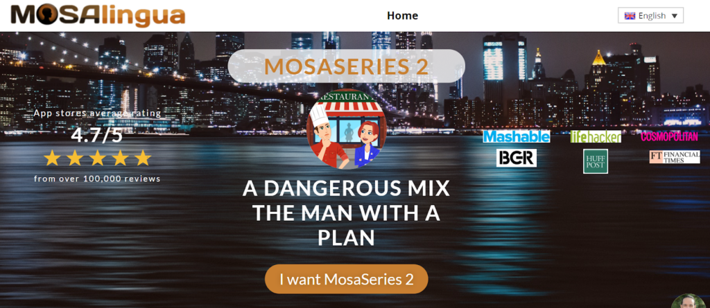 Screenshot of page advertising MosaSeries 2. 